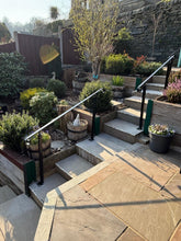 Load image into Gallery viewer, Wrought iron double leg handrail for stairs - free U.K. delivery