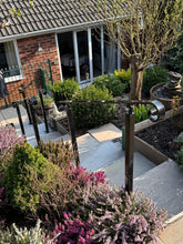 Load image into Gallery viewer, Wrought iron double leg handrail for stairs - free U.K. delivery