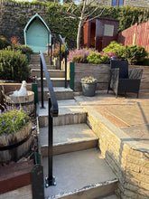 Load image into Gallery viewer, Wrought iron double leg handrail for stairs - free U.K. delivery
