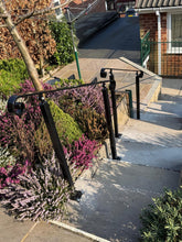 Load image into Gallery viewer, Wrought iron double leg handrail for stairs - free U.K. delivery