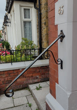 Load image into Gallery viewer, Wrought Iron garden Handrail 600mm long metal - free U.K. delivery