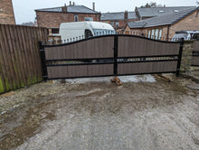 Load image into Gallery viewer, BRAND NEW Swan neck Shape Curve top iron and composite Gates With circles railheads