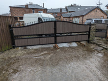 Load image into Gallery viewer, BRAND NEW Swan neck Shape Curve top iron and composite Gates With circles railheads