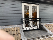 Load image into Gallery viewer, Juliet Balcony bow bar double top bar with circles - Meets UK Building Regulations