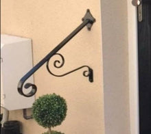 Load image into Gallery viewer, Wrought Iron garden Handrail 450mm long metal - free U.K. delivery