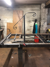 Load image into Gallery viewer, Wrought Iron Standalone handrail with s scrolls 600mm/1000mm wide 1/20 gradient