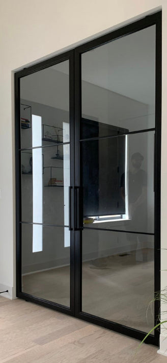 Steel and glass doors modern design