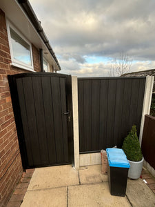 BRAND NEW Tall single Iron and composite Gate curved top