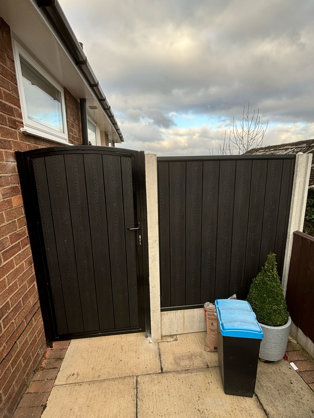 BRAND NEW Tall single Iron and composite Gate curved top