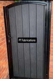 BRAND NEW Tall single Iron and composite Gate curved top