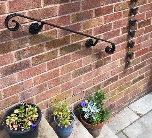 Wrought Iron garden Handrail metal - free U.K. delivery