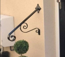 Load image into Gallery viewer, Wrought Iron garden Handrail 450mm long metal - free U.K. delivery
